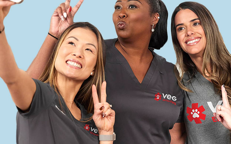 Veg coworkers taking a selfie