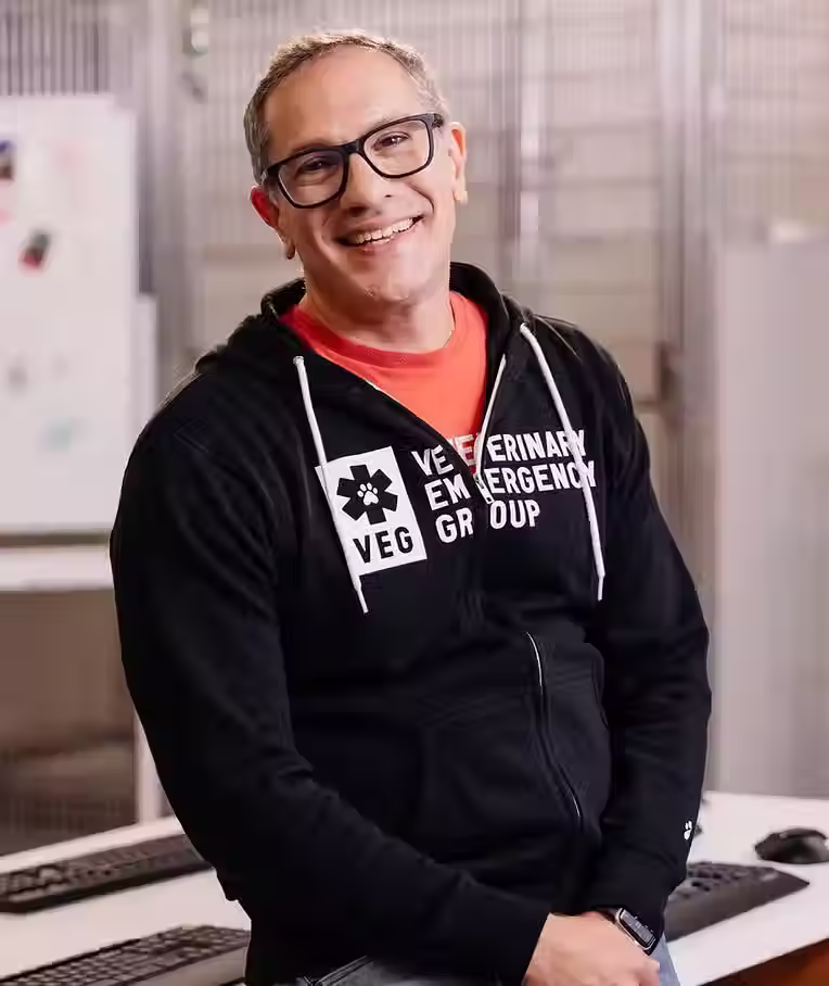 Dr. David Bessler in a black hoodie